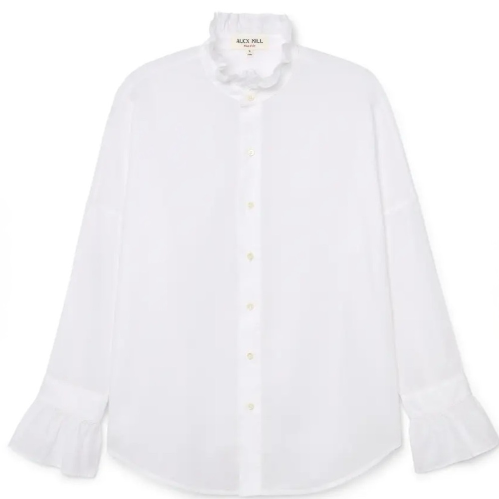 Alex Mill Easy Ruffle Shirt in Voile— new with tags, never worn! Size large.